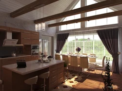 Living room kitchen design with second light in the house