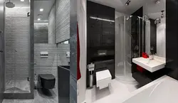 Design of small baths with a shower combined with a toilet photo