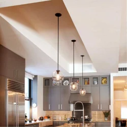 Ceilings, stretch lights in a small kitchen photo
