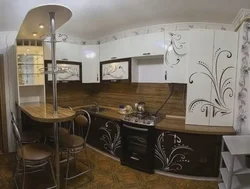 Inexpensive kitchen design with a breakfast bar