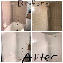 Покрасить плитку в ванной своими руками до и после фото
