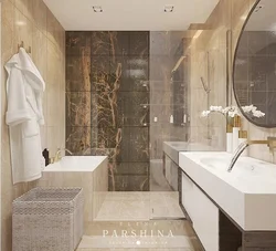 Bathroom beige marble photo