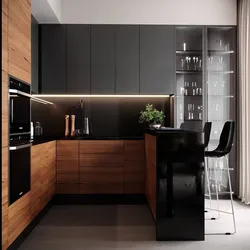 Черный Кухонный Гарнитур В Маленькую Кухню Фото