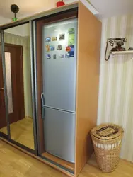 Freezer and refrigerator in the kitchen photo