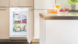 Freezer and refrigerator in the kitchen photo