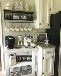 Tea corner in the kitchen design