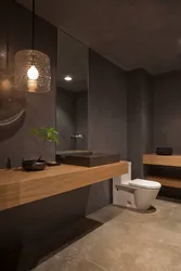 Дизайн ванной в серо коричневых тонах