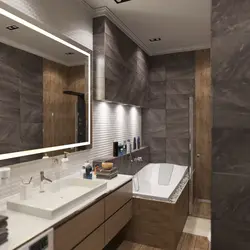 Bathroom design in gray brown tones