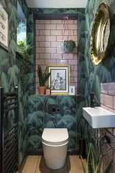 Photo of renovation of a toilet in an apartment with wallpaper