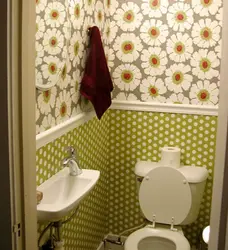 Фота рамонту туалета ў кватэры шпалерамі
