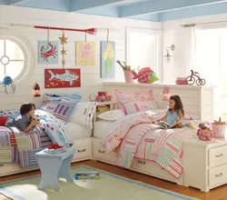 Photo of a bedroom for a boy and a girl