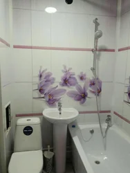 Bathroom in Khrushchev with PVC panels photo