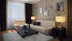 Fashionable design of the living room in the apartment wallpaper