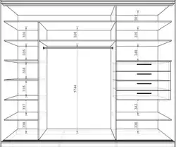Built-in wardrobe in the hallway drawings and diagrams photos