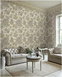 Fashionable Wallpaper In The Living Room Interior Photo Modern Trends
