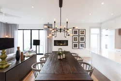 Black Lamps In The Kitchen Interior