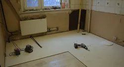 Kitchen with heated floor photo