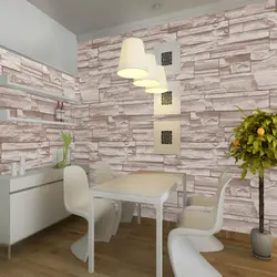 Wallpaper Bricks In The Kitchen In The Interior