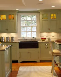 Sand-colored kitchen in the interior