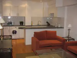 Кухня гостиная дизайн с барной стойкой и диваном
