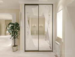 Mirrored wardrobe in the hallway design