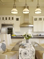 Kitchen design two chandeliers