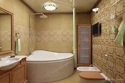 Дизайн ванной комнаты с угловой ванной 5 м