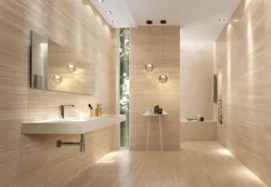 Bathroom Interior Beige Porcelain Tiles