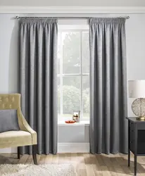 Blackout curtains in the bedroom interior