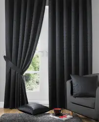 Blackout curtains in the bedroom interior