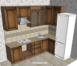 Corner Kitchen Design With Refrigerator Photo Sink In The Corner