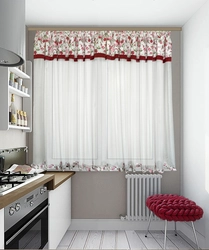 Tulle For The Kitchen Modern Design Up To The Window Sill Photo
