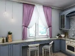 Tulle for the kitchen modern design up to the window sill photo