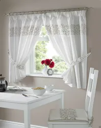 Tulle for the kitchen modern design up to the window sill photo