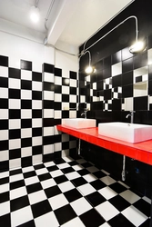 Checkerboard bathroom photo