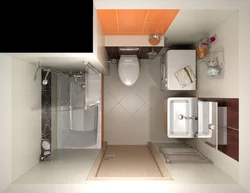 Design of a bathroom combined with a toilet in a panel house