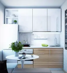 Small straight kitchen design photos