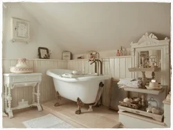 Прованс стиліндегі ванна бөлмесінің әдемі фотосы