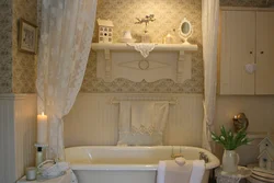 Прованс стиліндегі ванна бөлмесінің әдемі фотосы