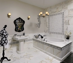 Bathroom design marble and gold