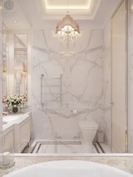 Дизайн ванной комнаты мрамор с золотом