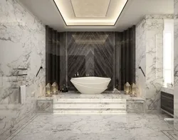 Bathroom design marble and gold