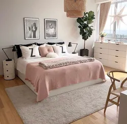 Дизайн пастельных тонов обоев в спальне
