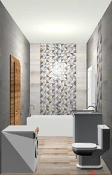 Bathtub made of sherwood tiles photo