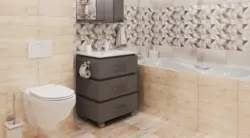 Bathtub made of sherwood tiles photo