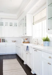 White Kitchen Interior With White Countertop