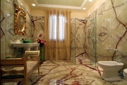 Flexible marble in the bathroom interior