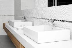 Ванна бөлмесінің дизайнына арналған рельефті плиткалар