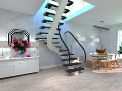 Staircase And Kitchen Design Photo
