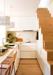 Staircase and kitchen design photo